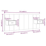 Bed Headboard with Cabinets Grey Sonoma Engineered Wood 3115682