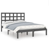 Bed Frame without Mattress Grey 200x200 cm Solid Wood 3105492