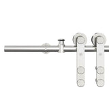 Sliding Door Hardware Kit 200 cm Stainless Steel Silver 4009702
