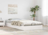 Ottoman Bed Frame with Storage White 100 x 200 cm 3418772