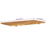 Bathroom Vanity Top Solid Acacia Wood 100x52x2.5 cm 286321