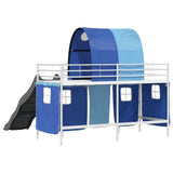 Kids'Loft Bed Frame White and Blue 100 x 190 cm Metal 42020861