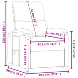Recliner Chair Dark Grey Fabric 340178