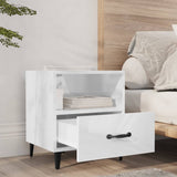 Bedside Cabinets 2 pcs High Gloss White Engineered Wood 812037
