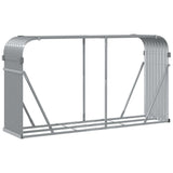 Log Holder Light Grey 180x45x100 cm Galvanised Steel 364554