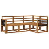 Outdoor Sofa Set 4 pcs Natural Solid Acacia Wood 3385170