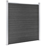Fence Panel Set WPC 526x186 cm Black 3070430