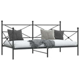 ZNTS Day Bed without Mattress Black 100x190 cm Steel 4104669