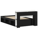 Bed Frame with Storage Black 100 x 200 cm Engineered Wood 3433336