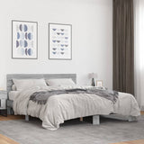 Bed Frame without Mattress Grey Sonoma 150x200 cm King Size 3280145