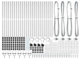 Ground Spike Fence Post 26 pcs Silver Powder-Coated Steel 3350211