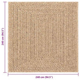 Rug ZIZUR 240x240 cm Jute Look Indoor and Outdoor 4006156