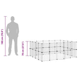 36-Panel Pet Cage with Door Black 35x35 cm Steel 3114039