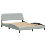Bed Frame "Dover" Light Grey 137x190 cm Velvet 373282