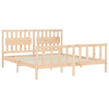 Bed Frame without Mattress Super King Size Solid Wood Pine 3192441