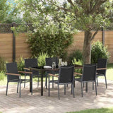 Garden Dining Set 7 pcs Black Powder-coated Steel 3379090