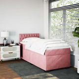 Box Spring Bed with Mattress Pink 90x200 cm Velvet 3286221