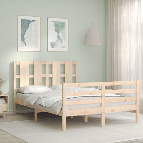 ZNTS Bed Frame without Mattress 120x200 cm Solid Wood 3194111