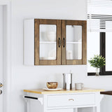 Kitchen Wall Cabinet with Glass Door Lucca Smoked Oak Engineered Wood 853852