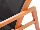 Garden Chair Natural wood colour, Black Solid eucalyptus wood 48702