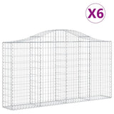 Arched Gabion Baskets 6 pcs 200x30x100/120 cm Galvanised Iron 3145434