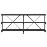 Console Table Black Oak 180 x 30 x 75 cm Engineered Wood 881907
