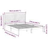Extra Long Bed Frame without Mattress 160x210 cm Solid Wood 3309301