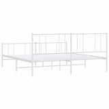 Metal Bed Frame without Mattress with Footboard White 193x203cm 352553