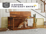 46.46'' Dog Crate Furniture with Openable Top, Two Lockable Doors, for Extra Large Dogs, Rustic T3398P425265