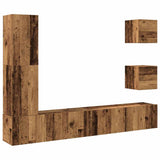 5 Piece TV Cabinet Set Wall-mounted Old Wood Engineered Wood 3329201