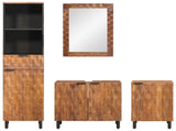Bathroom Sets 4 pcs Acacia Brown Winish Solid Mango Wood 3310038