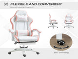 Computer Gaming Chair, PU Leather Desk Chair with Footrest, Swivel Task Chair with 135&deg Reclining T3398P342380
