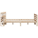 ZNTS Bed Frame without Mattress 135x190 cm Double Solid Wood Pine 3305816