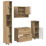 Bathroom Furniture Set with Drawer with Shelf 4 pcs Artisan Oak 3393052