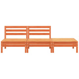 Garden Sofa 3-Seater Wax Brown Solid Wood Pine 838037