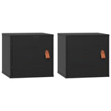 Wall Cabinets 2 pcs Black 31.5x30x30 cm Solid Wood Pine 818364