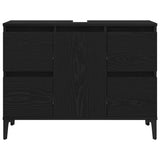 Bathroom Sink Cabinet Black Oak 80 x 33 x 60 cm Engineered Wood 862814
