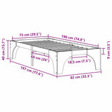 Bed Frame Brown 75 x 190 cm Solid Pine Wood 873015