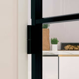 Interior Door Black 83x201.5 cm Tempered Glass&Aluminium 153659