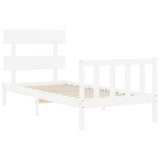 Bed Frame without Mattress White 90x200 cm Solid Wood Pine 3193257