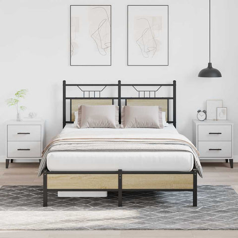 Bed Frame without Mattress Sonoma Oak 120x190 cm Small Double Engineered Wood 4106941