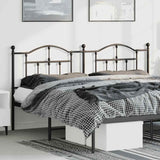 Headboard Black Powder-Coated Steel Double Classy Style 353476