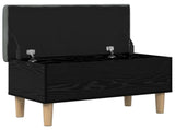 Storage Bench with Cushion Black Oak 82 x 42 x 46 cm 8017743