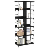 Bookshelf Black oak 78.5 x 33 x 188.5 cm metal PB 8010897