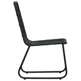 Dining Set Black Poly rattan, powder-coated steel, glass Regular 3060250