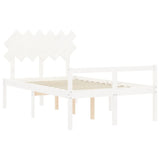 Senior Bed without Mattress White 120x200 cm Solid Wood 3195542