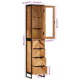 Bathroom Cabinet 40x27x190 cm Iron and Solid Wood Acacia 3217118