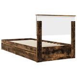 Storage Bed with Drawer Smoked Oak 90 x 190 cm Engineered Wood 3410844