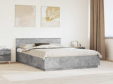 Bed Frame Concrete Grey 160 x 200 cm Engineered Wood 3408148