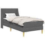 Bed Frame with Mattress Dark Grey 90 x 190 cm Fabric 3415233
